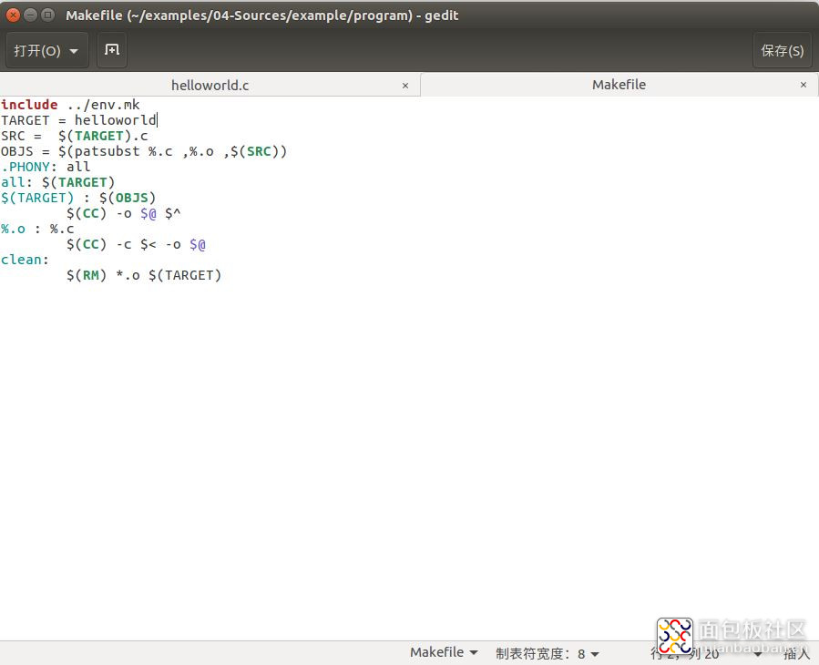 helloworld的makefile.JPG