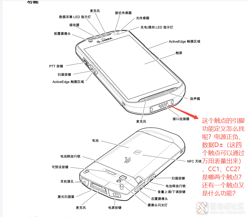 这个触点的引脚功能定义怎么找呢？电源正负、数据D±（这四个触点可以通过万用表量出.png